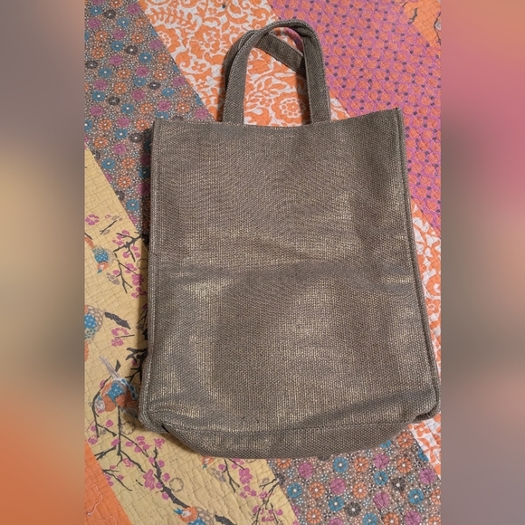 Daisy Marc Jacobs Gold Jute Tote Bag 15 x 13 - Picture 2 of 8